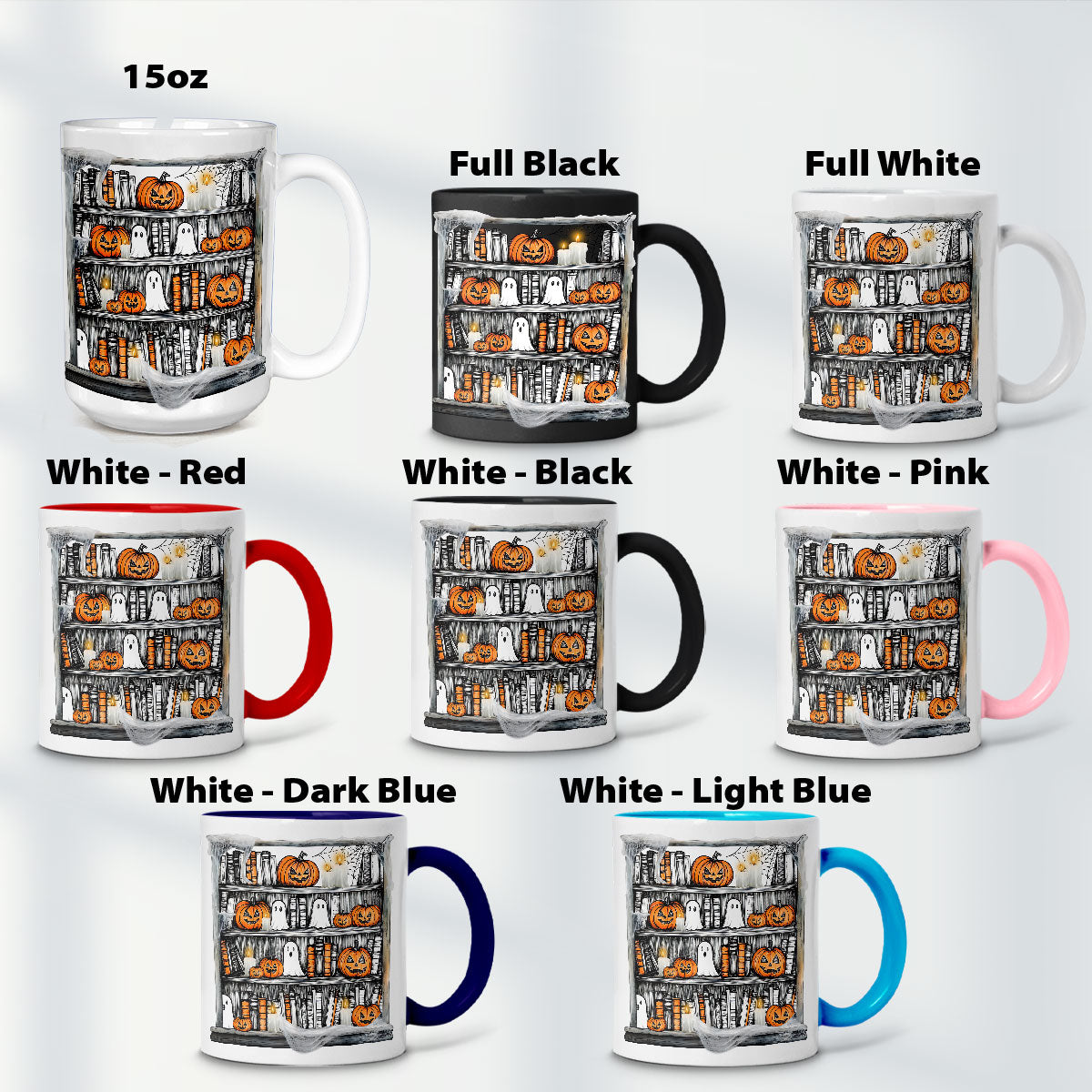 Petthouse | Ghost Books Halloween Mug, Teacher Halloween Mug, Book Lover Coffee, Halloween Reading Book