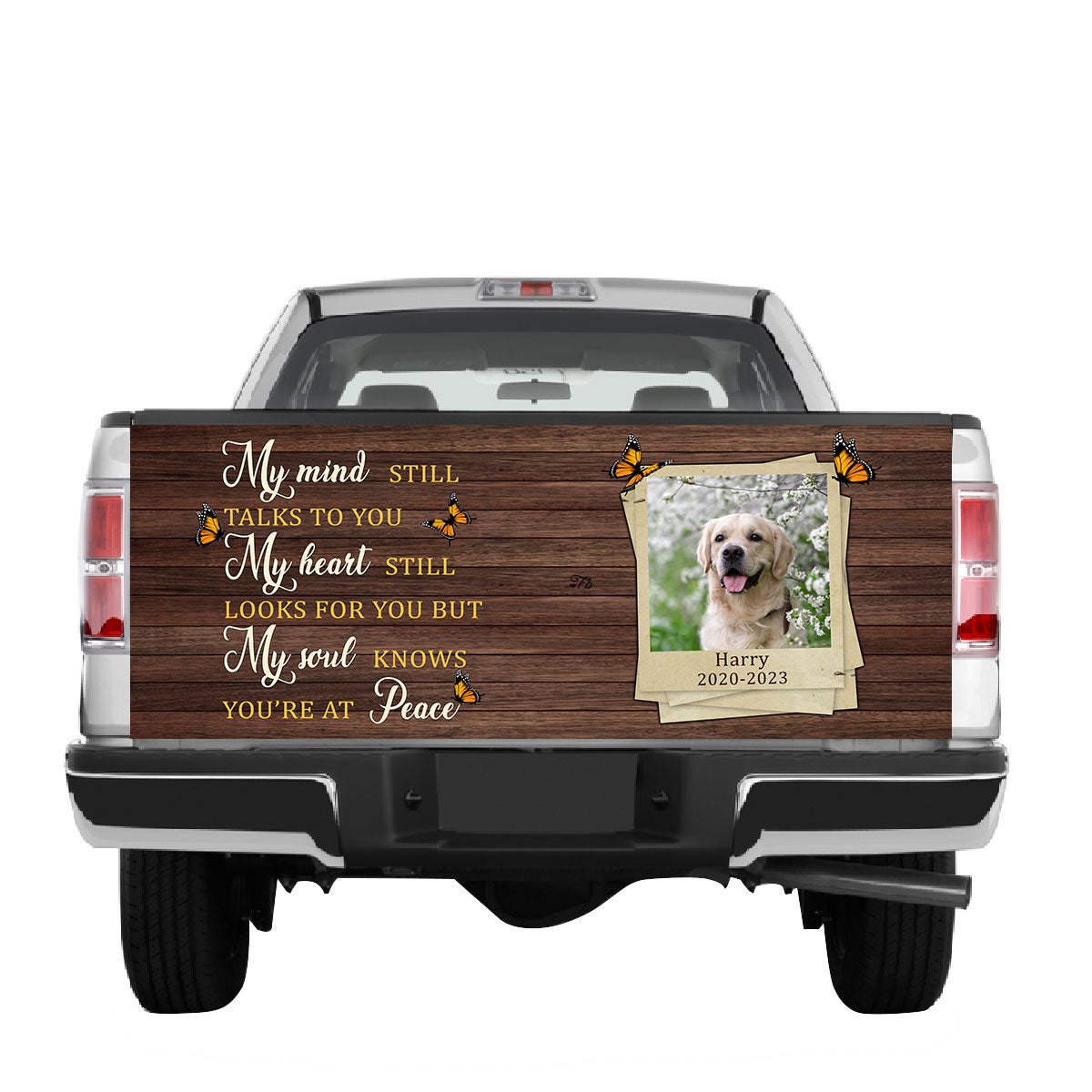 Petthouse | Loss Dog Tailgate Decals Golden Retriever You Are At Peace Tailgate Wrap Memorial Of Dog