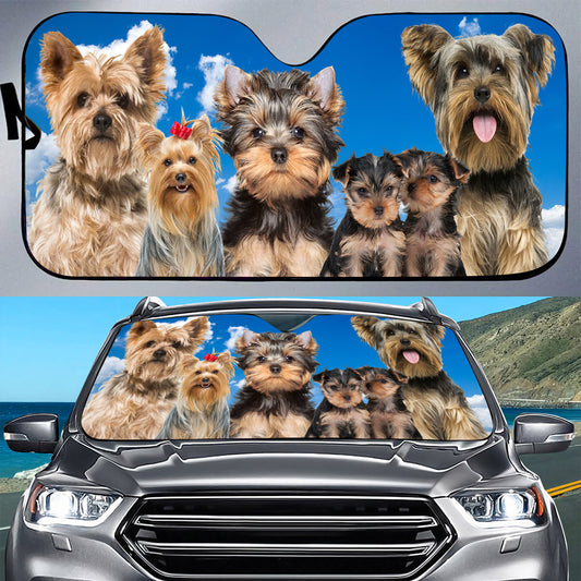 Petthouse | Yorkshire Terrier Car Sun Shade Windshield Cute Dog Car Accessories Gift For Family Members