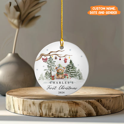 Petthouse | Personalized Baby's 1st Christmas Ornament, New Baby Xmas Gift, Baby's First Christmas Decoration