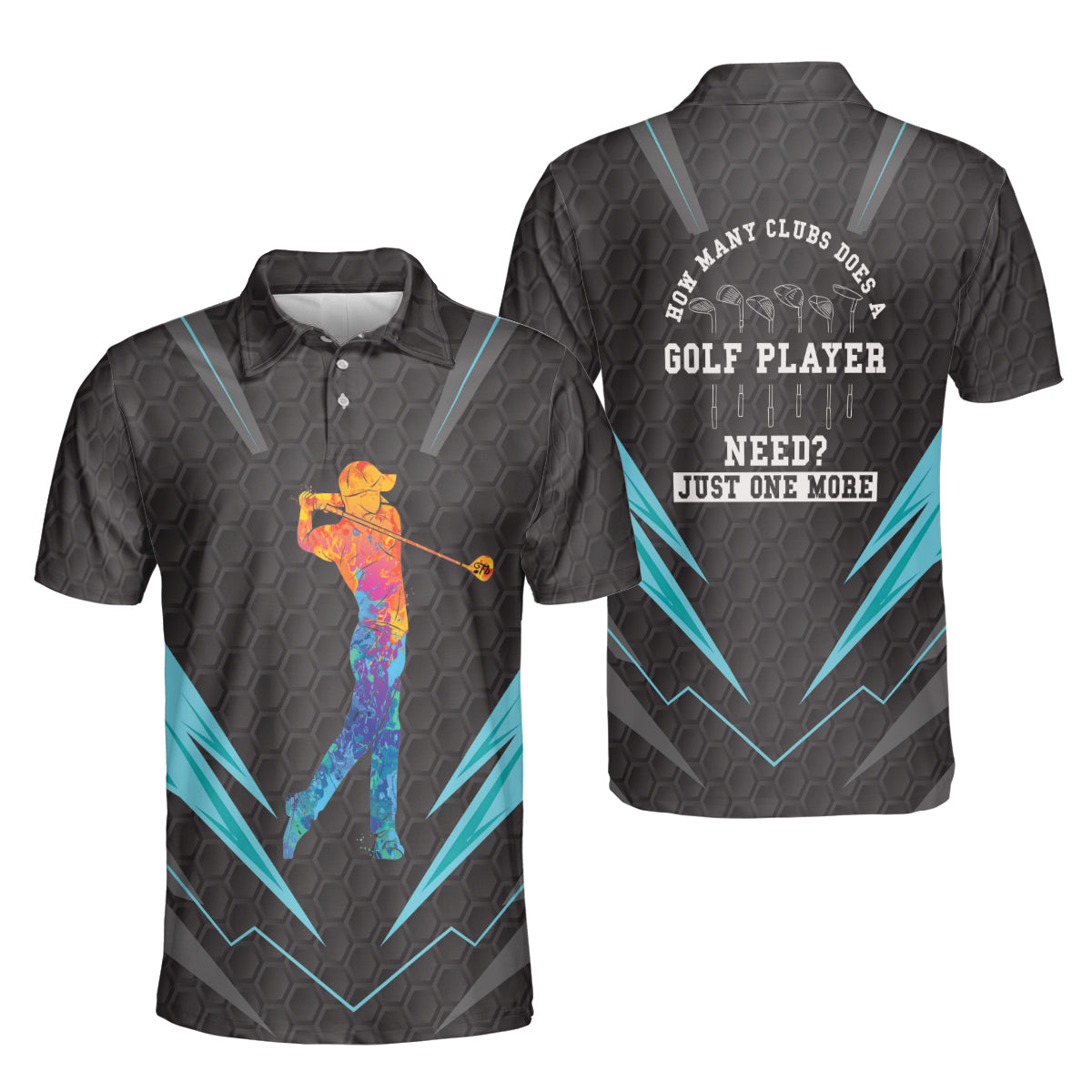 Petthouse | Colorful Golf Player Polo Shirt For Men Golf Swing Golf Style Shirt One More Golfer Polo Shirt Men Golfer