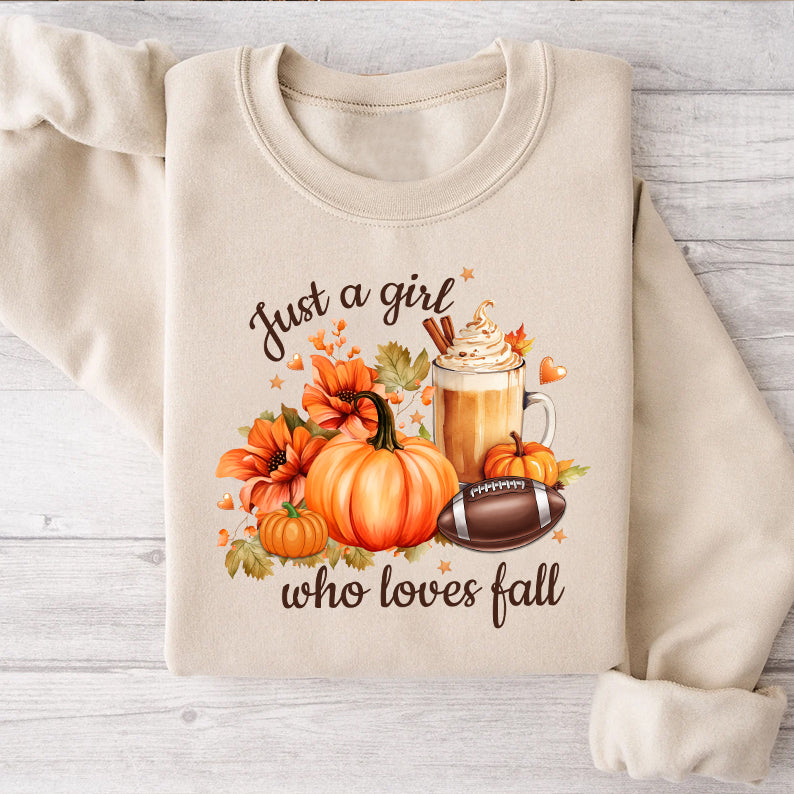 Petthouse | Just A Girl Who Loves Fall Shirt, Fall Sublimation Shirt, Pumpkin Spice, Autumn Trendy