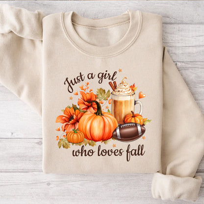 Petthouse | Just A Girl Who Loves Fall Shirt, Fall Sublimation Shirt, Pumpkin Spice, Autumn Trendy