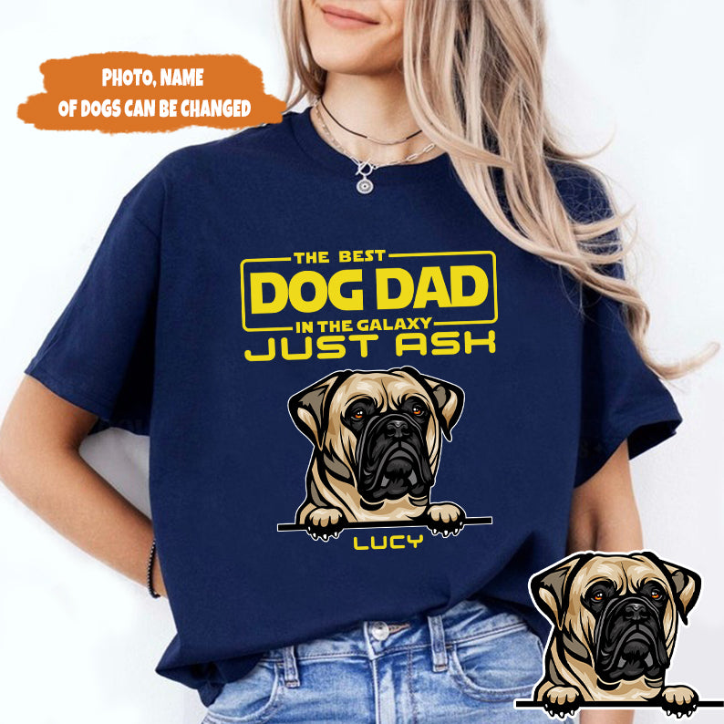 Petthouse | Personalized Best Dog Dad In The Galaxy Shirt, Dog Dad Shirt, Father's Day Gift For Dad