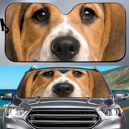 Petthouse | Beagle Dog Windshield Sunshade Cute Pet Car Sunshade Car Decoration Car Accessories Dog Dad Mom