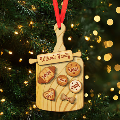 Petthouse |  Custom Family Cookie Ornament, Family Name Ornament, Baking Ornament, Gifts For Grandma