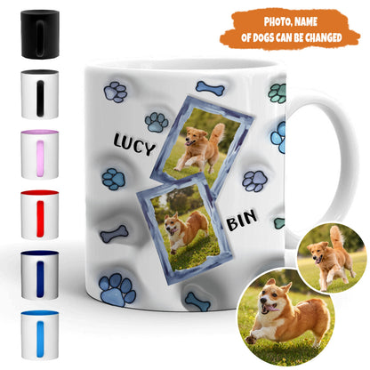 Petthouse | Personalized World's Best Dog Dad Ever 3d Inflated Effect Printed Mug, Gift Dog Lover