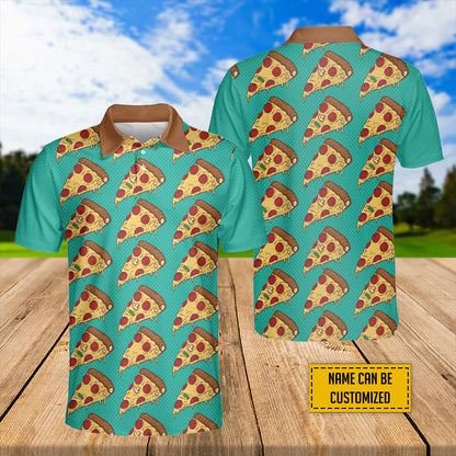 Petthouse | Customized Colorful Pizza Slices Seamless Pattern Polo Shirt Love Pizza Fast Food Sport Shirt Pizza Lovers