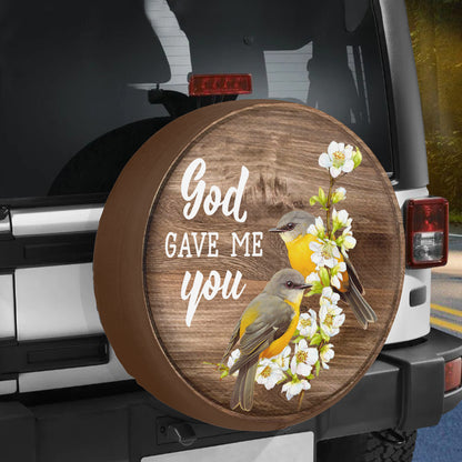 Petthouse | God Gave Me You Spare Tire Cover Nashville Warbler Flower Tire Protector New Car Gift Spare