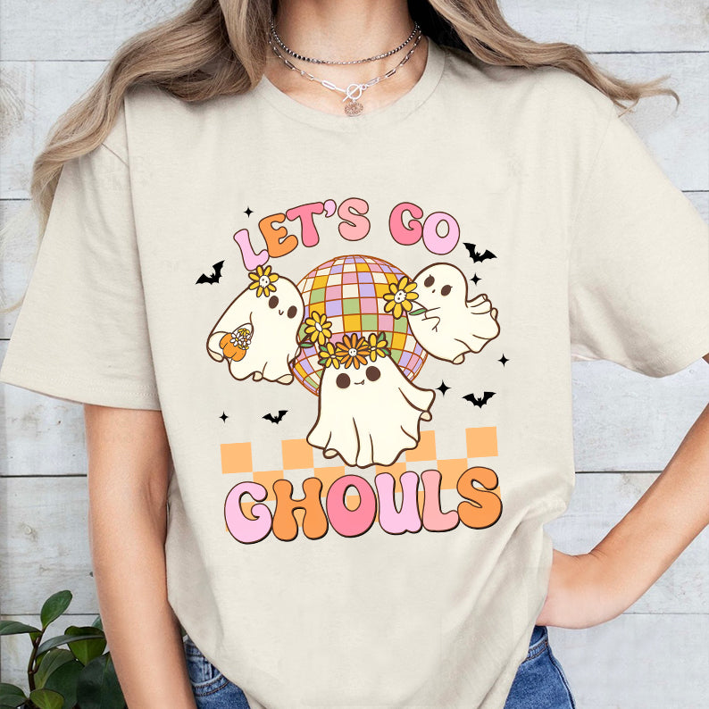 Petthouse | Halloween Let's Go Ghouls Shirt, Groovy Ghost Halloween T-shirt, Spooky Season Shirt