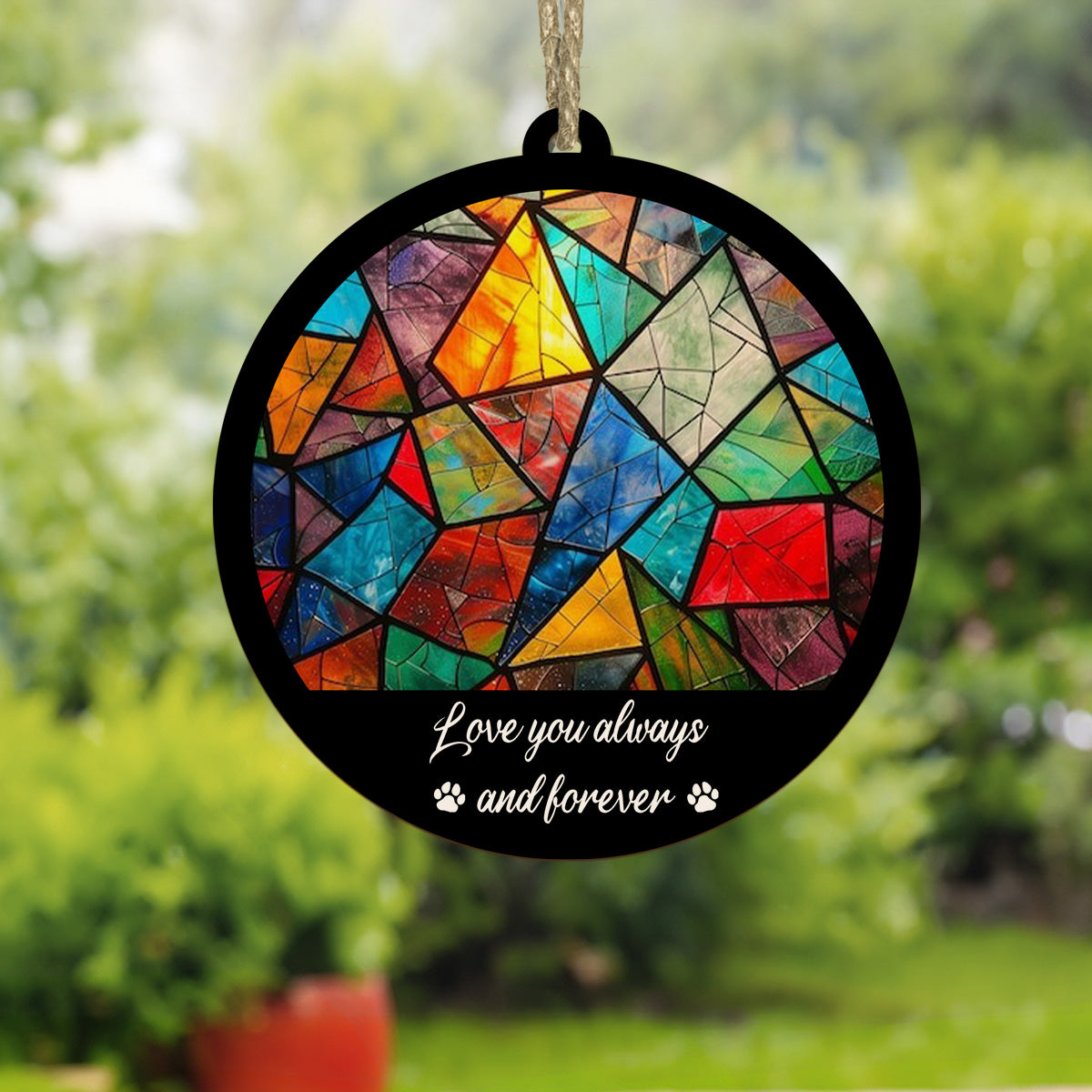 Petthouse | Personalized Loss Of Pet Sympathy Gift Suncatcher Window Hanging, Dog Memorial Suncatcher