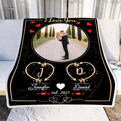 Petthouse | Personalized Couple I Love You Sherpa Blanket, Loving Gifts For Couples, Newlywed Blanket For Sister In Law