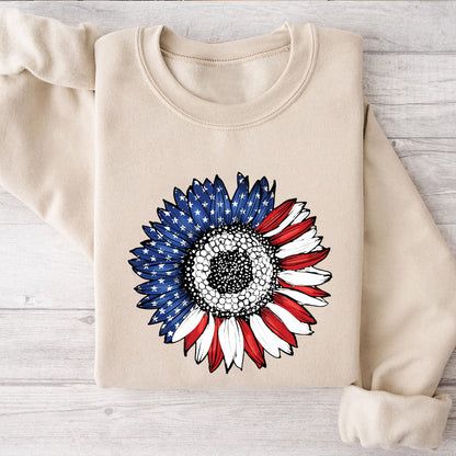 Petthouse | America Sunflower Shirt, Usa Flag Flower 4th Of July Flag Graphic Shirt