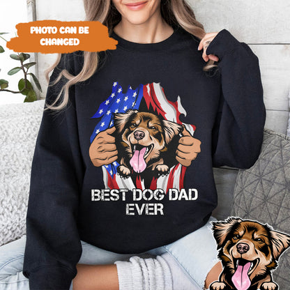 Petthouse | Personalized Best Dog Dad Ever Shirt, Independence Day Dog Father's Gift Dog Lovers