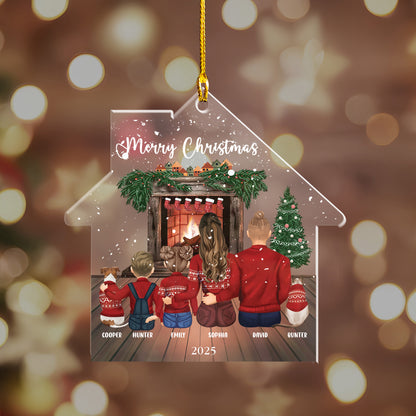 Petthouse | Personalized Family Christmas Ornament, Family Ornament With Pets, Family And Pet, Xmas Decor