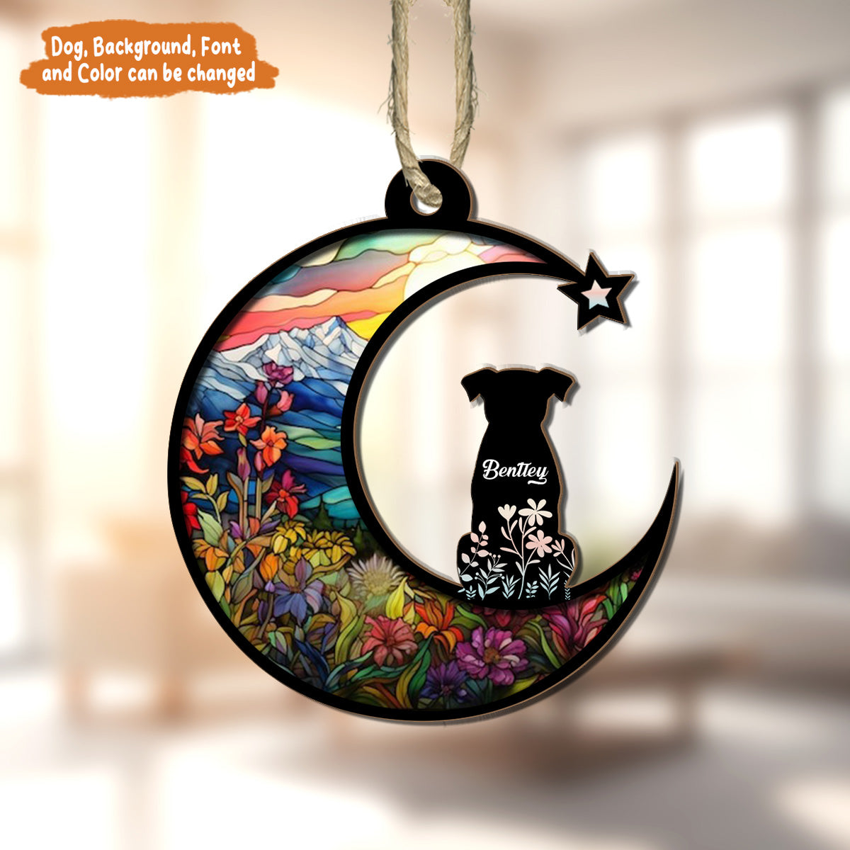 Petthouse | Custom Dog Memorial Suncatcher Ornament, Dog Memorial Gift, Pet Loss Gift, Dog Sympathy