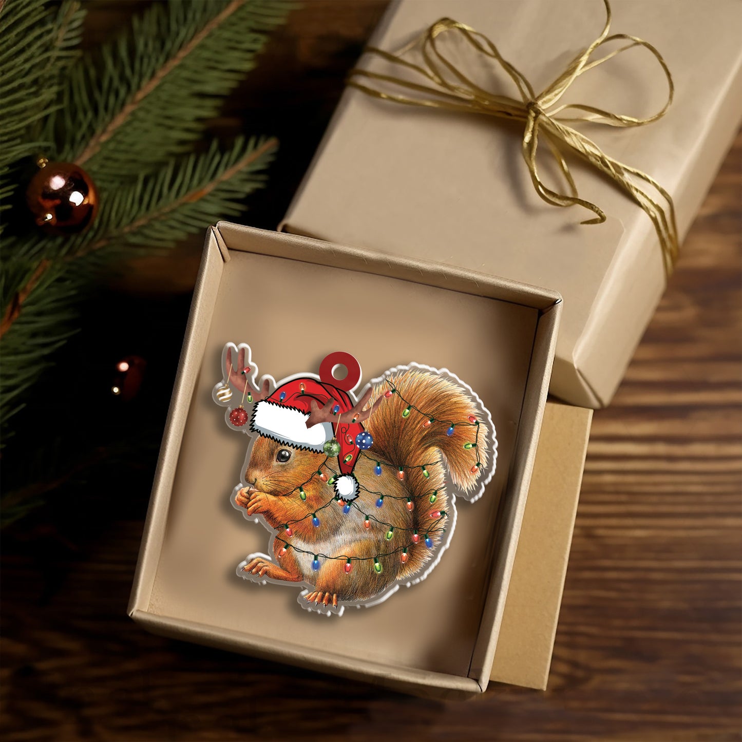 Petthouse | Squirrel Christmas Lights Ornament, Christmas Ornament, Memorial Ornament, Xmas Ornament