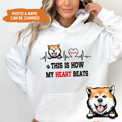 Petthouse | Custom Dog This Is How My Heart Beats Shirt, Fathers Day Shirt, Dog Dad Shirt