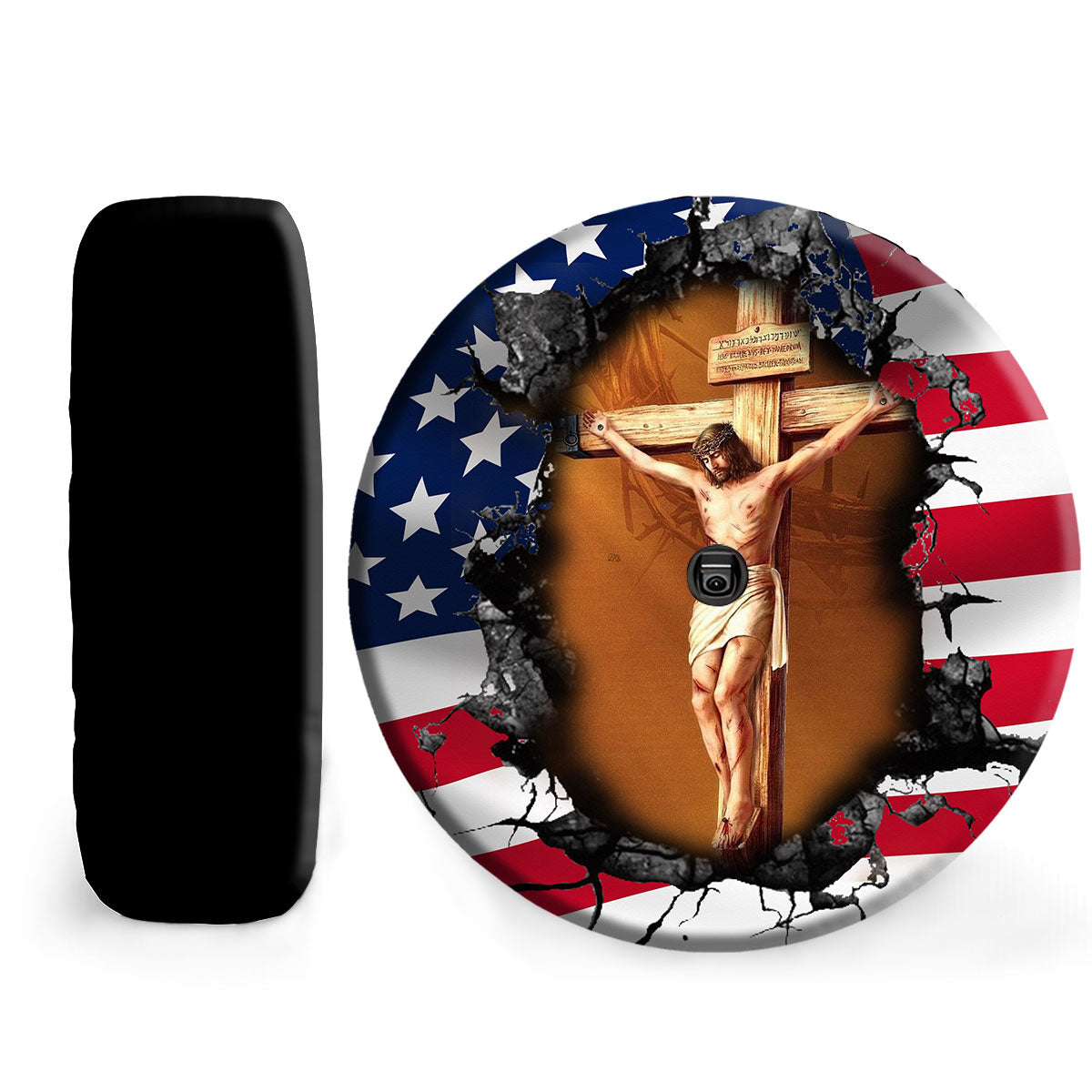 Petthouse | Crucifixion Of Jesus Spare Wheel Cover Jesus Christian One Nation Under God Spare Tire Cover