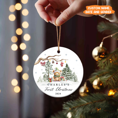 Petthouse | Personalized Baby's 1st Christmas Ornament, New Baby Xmas Gift, Baby's First Christmas Decoration