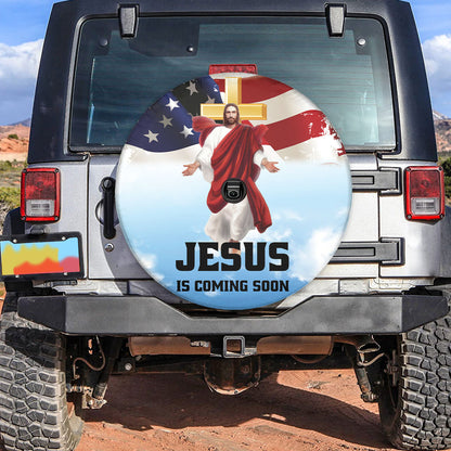 Petthouse | Jesus Bless Usa Flag Spare Tire Cover Jesus Christian Religious One Nation Under God