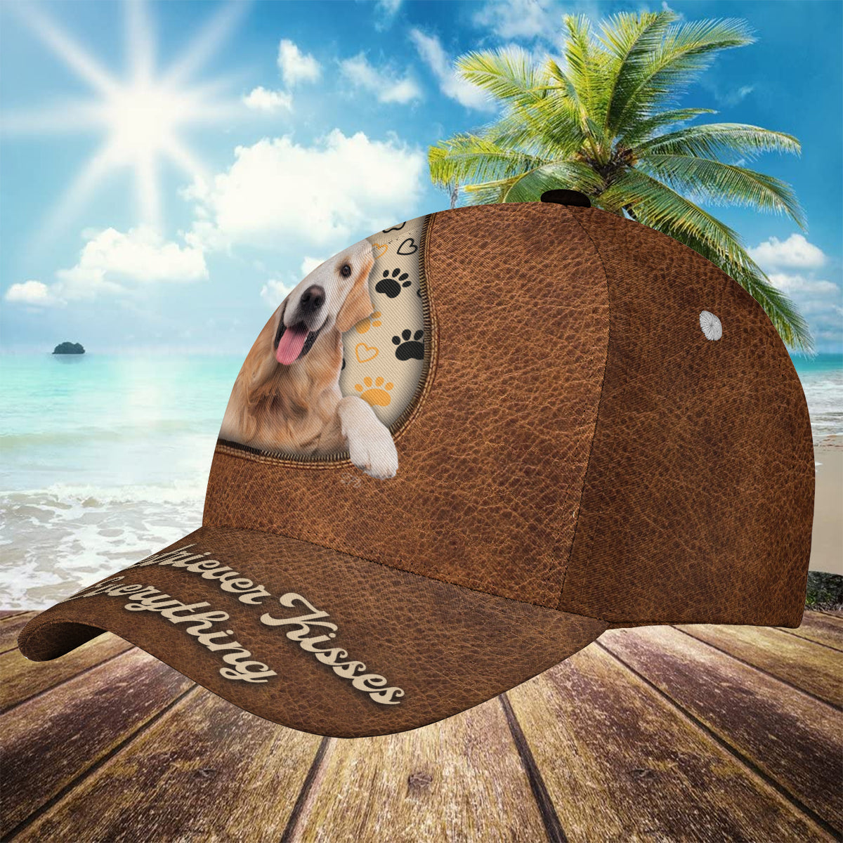 Petthouse | Golden Retriever Dog Dad Baseball Cap Golden Retriever Kisses Fix Everything Classic Caps