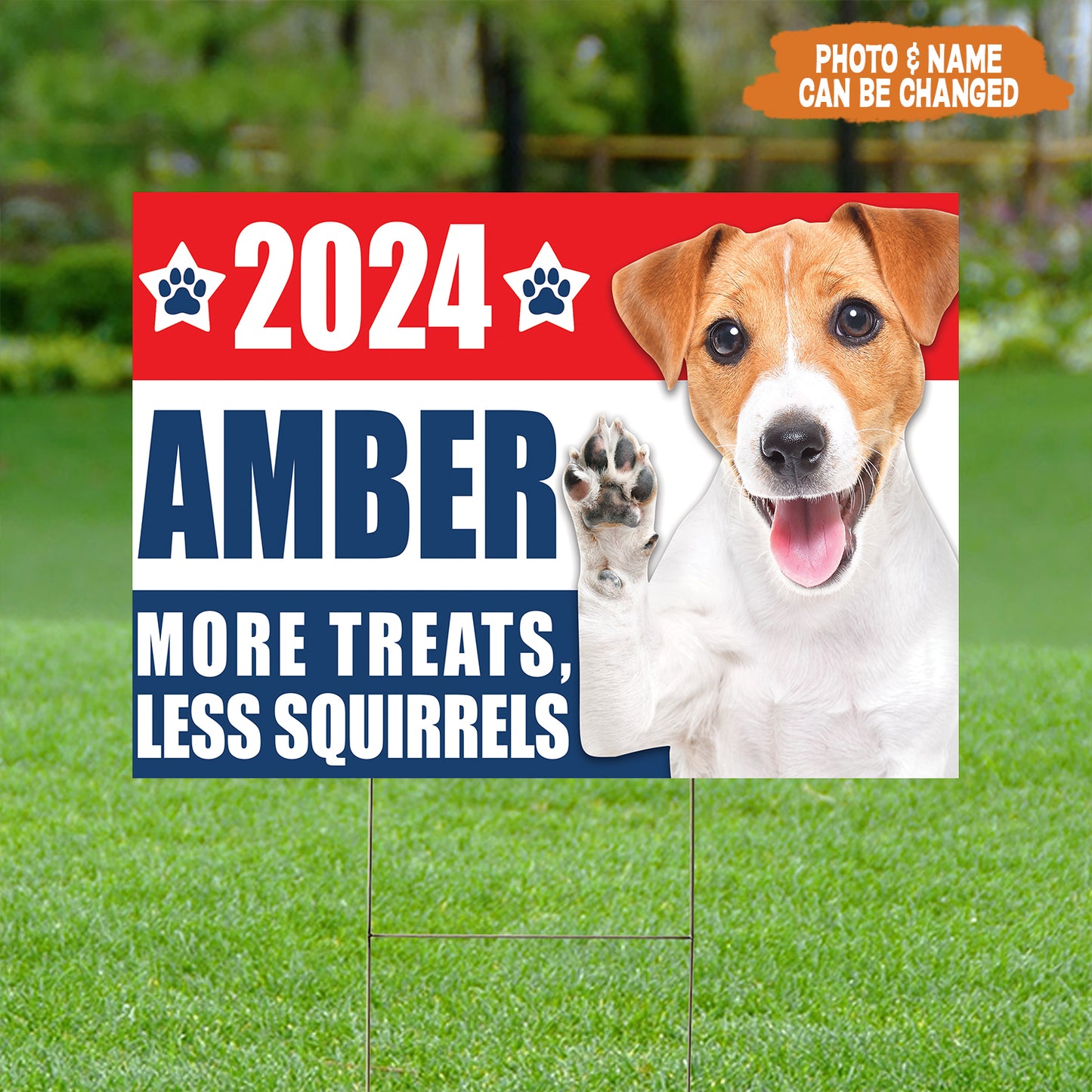 Petthouse | Personalized Yard Sign, Gift For Dog Lovers, Funny America Dog 2024, Custom Photo Yard Sign