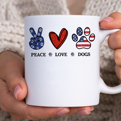 Petthouse | Custom Dog Peace Love Dogs Shirt, 4th Of July, Gift Dog Lovers, Independence Day