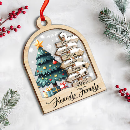 Petthouse | Personalized Family Christmas Ornament, Family Ornament 2025, Christmas Ornament, Family Tree