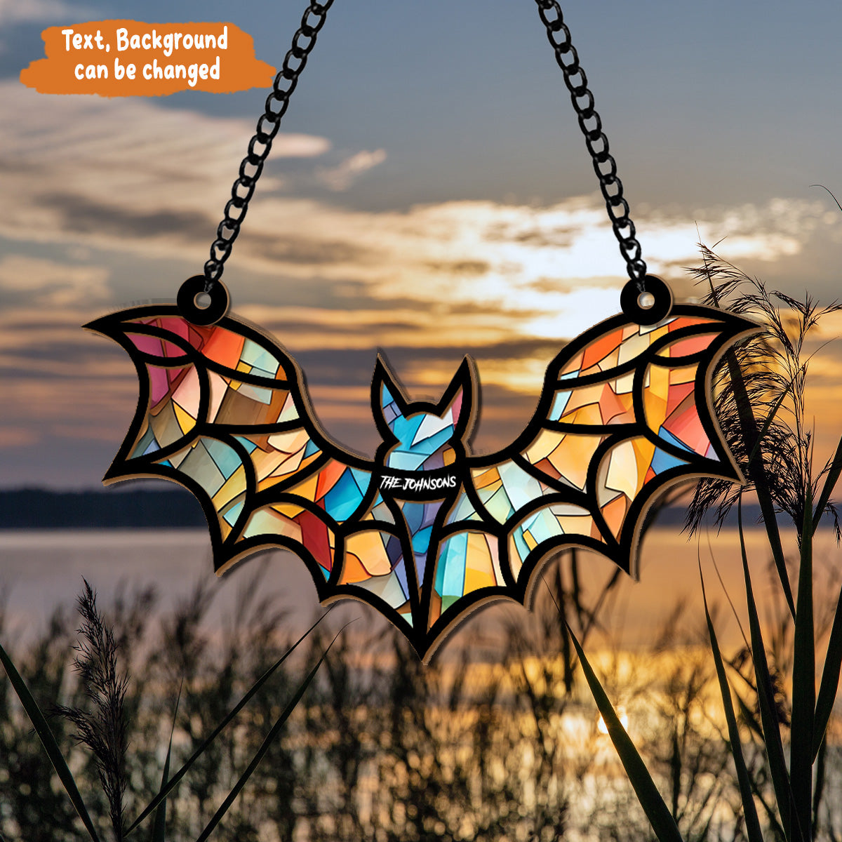 Petthouse | Custom Halloween Bat Gothic Suncatcher Ornament, , Halloween Suncatcher, Spooky Window Charm