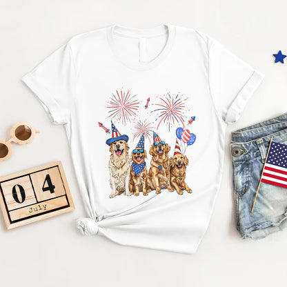 Petthouse | Golden Retriever 4th Of July Shirt, Independence Day Shirt, Dog Mom Fourth Of July