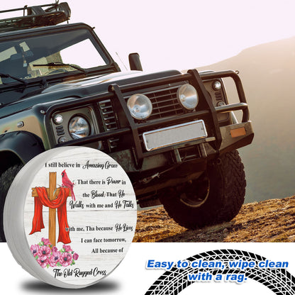 Petthouse | The Old Rugged Cross Spare Tire Cover Jesus Believer Tire Protector Christian Cross Christmas Gift