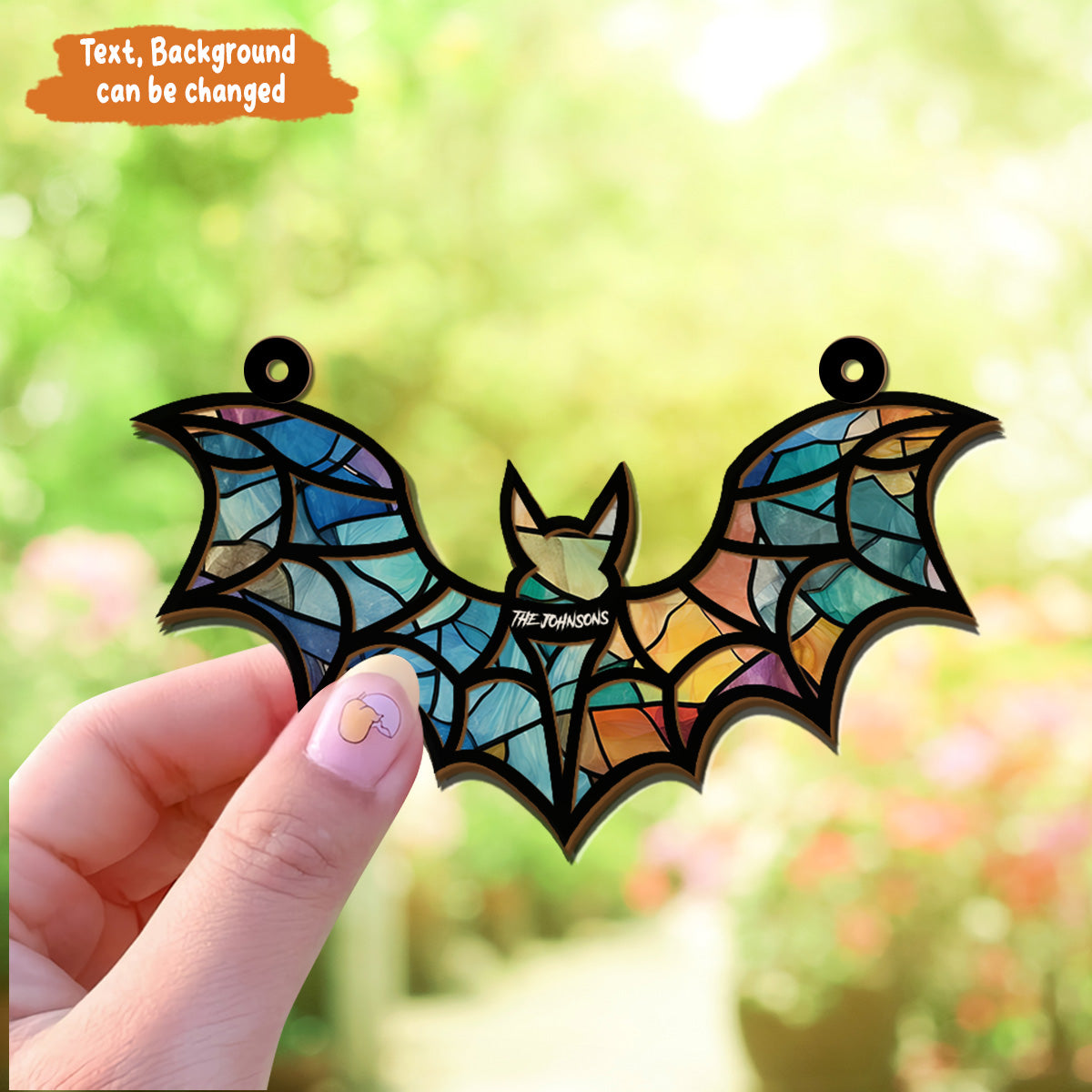 Petthouse | Custom Halloween Bat Gothic Suncatcher Ornament, , Halloween Suncatcher, Spooky Window Charm