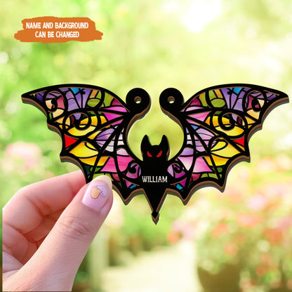 Petthouse | Custom Halloween Bat Suncatcher, Window Charm Home Decor, Spooky Bat Suncatcher, Bat Spooky