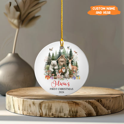 Petthouse | Aby's First Christmas Ornament, Custom Baby Boy Ornament 2025, Christmas Tree Hanging