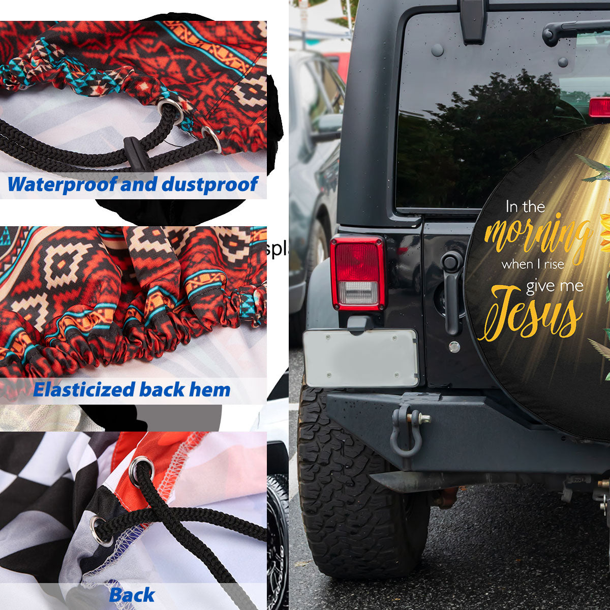 Petthouse | Hummingbird Sunflower Durable Tire Protector Jesus Lover In The Morning When Spare Tire Cover