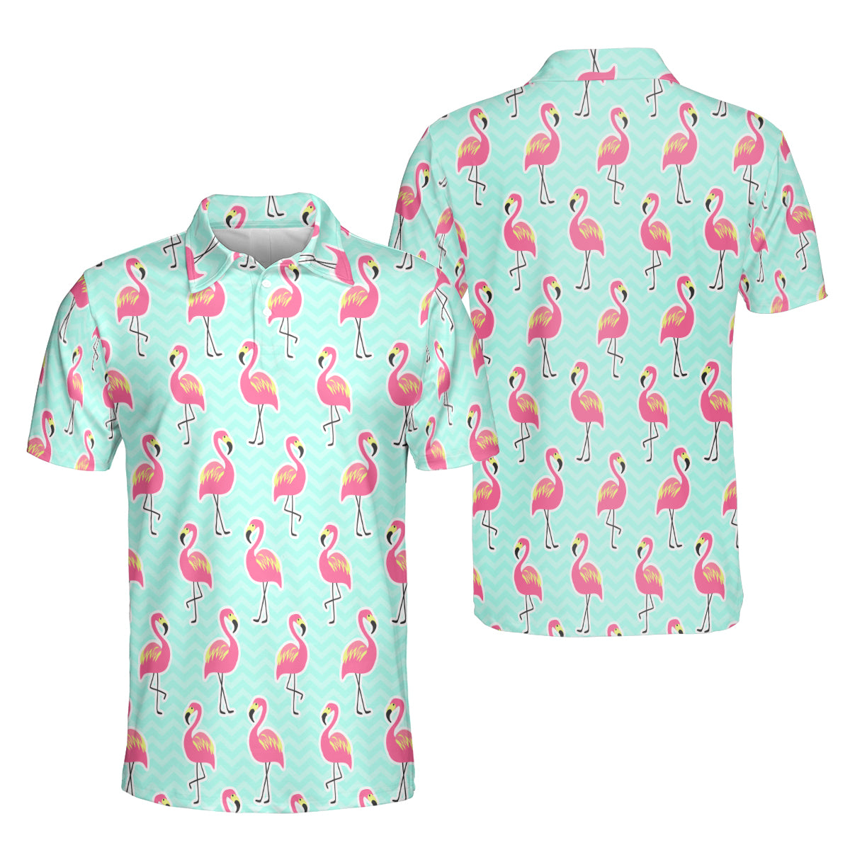 Petthouse | Retro Flamingo Seamless Polo Shirt Cartoon Flamingo Wind Animal Sport Shirt Flamingo Lovers Gift Idea