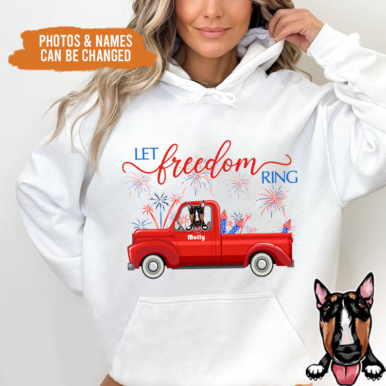 Petthouse | Personalized Dog Let Freedom Ring Shirt, Independence Day Gift For Dog, 4th July To Dog Dad