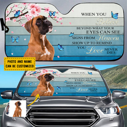 Petthouse | Windshield Sun Shade Dog Boxer Dog Remembrance Car Sun Shade Windshield Loss Of Dog