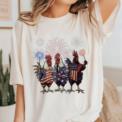 Petthouse | Chicken Patriotic Shirt, Chicken 4th Of July Independence Day Shirt, Patriotic Chicken Shirt