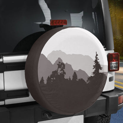 Petthouse | Scenery Black And White Spare Tire Cover Landscape Wheel Protectors Weatherproof Wheel Covers