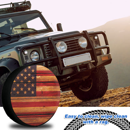 Petthouse | American Flag Spare Tire Cover Patriotic 4th Of July Tire Protector Independence Day Wheel