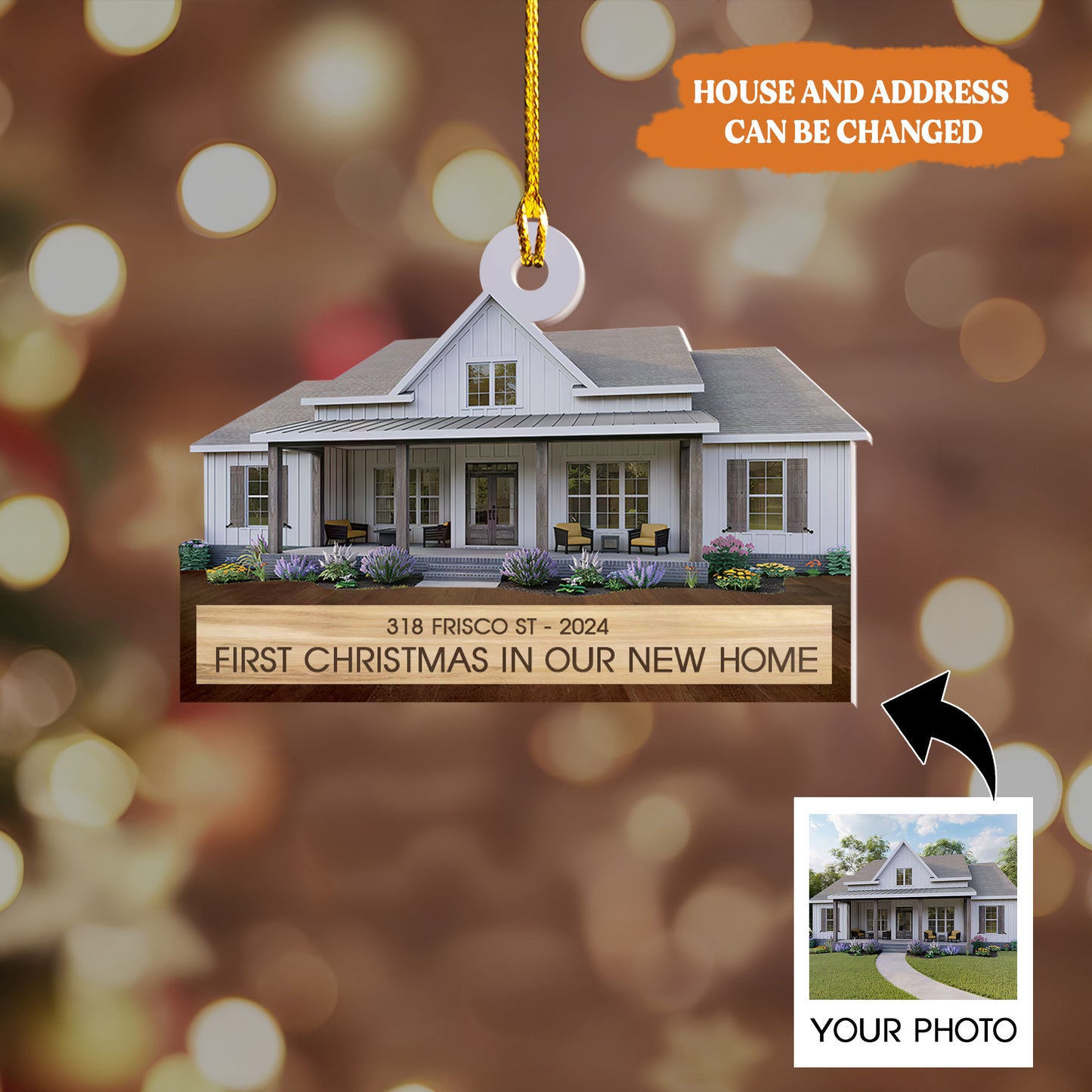 Petthouse | Custom First Christmas In Our New Home Ornament, House Address Ornament, New Home Keepsake