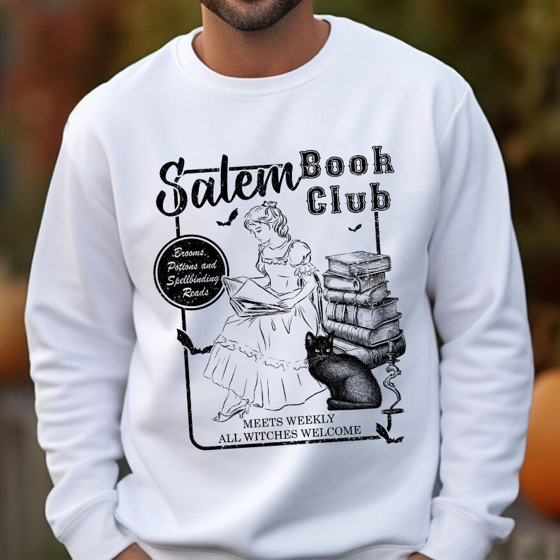 Petthouse | Retro Salem Book Club Shirt, Black Cat Spooky Book Salem Witches, Spooky Season Bookish