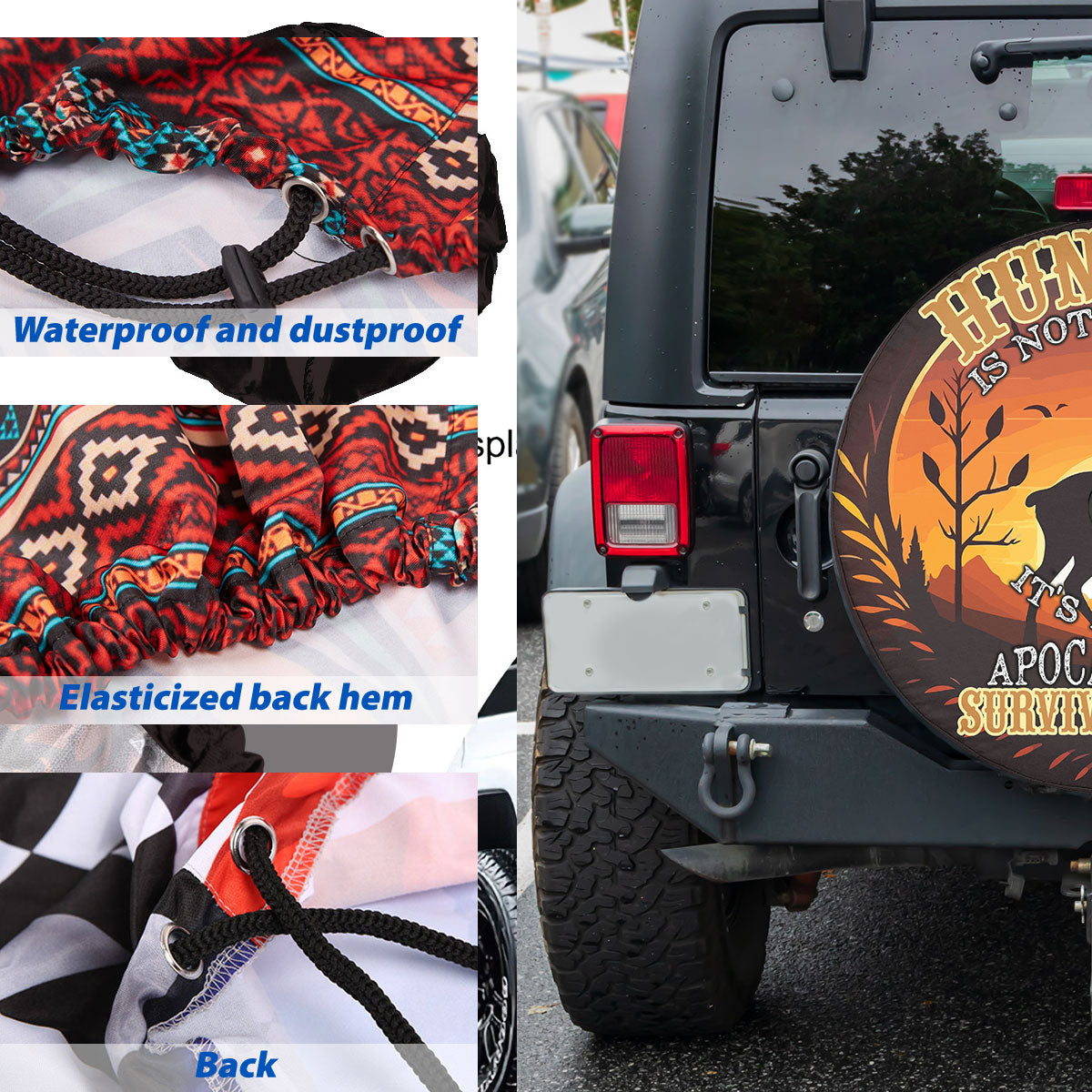 Petthouse | Customized Name Deer Hunting Forest Spare Tire Cover Wild Deer Wheel Cover Car Accessory Truck Decoration