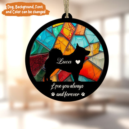 Petthouse | Personalized Loss Of Pet Sympathy Gift Suncatcher Window Hanging, Dog Memorial Suncatcher