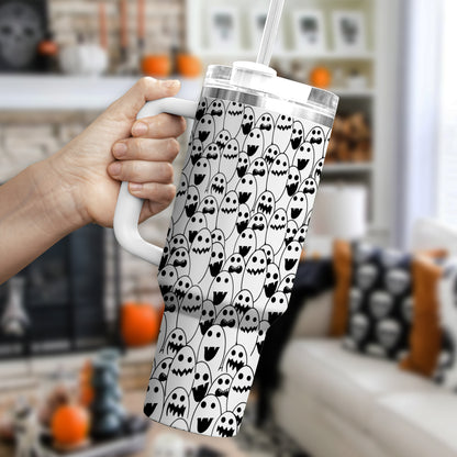 Petthouse | Ghost Scream 40oz Tumbler, Cute Ghost Tumbler, Spooky Season, Halloween Gift, Spooky Ghost