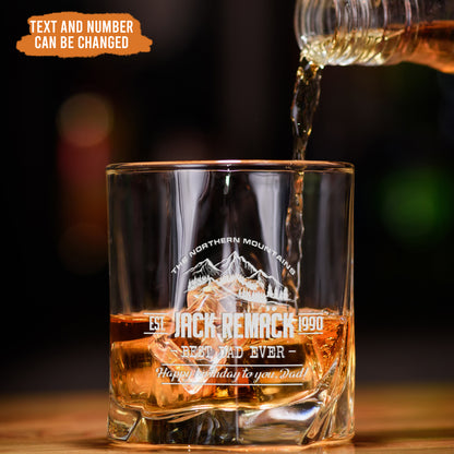 Petthouse | Personalized Dad Scotch Drinking Birthday Whiskey Glass, Engraved Bourbon Gifts For Men