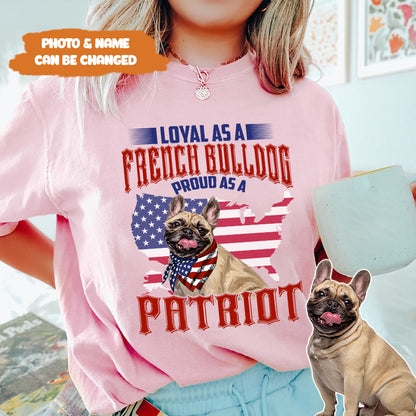 Petthouse | Personalized Dog Photo Proud As A Patriot T Shirt,  4th Of July Shirt Gift For Dog Lover