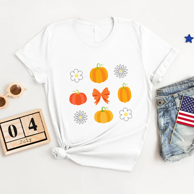 Petthouse | Fall Pumpkin Shirt, Coquette Orange Bow Fall Shirt, Pumpkin Lover Shirt, Thanksgiving